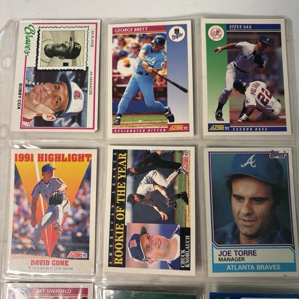 Topps 1992 Baseball Card Lot of 9 - Score 1992, Brett Sax Cone Knoblauch